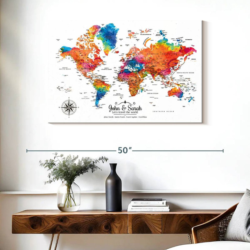 Épinglette personnalisable Let's Travel III World Milstead, H 26 po x l 39 po, Oui