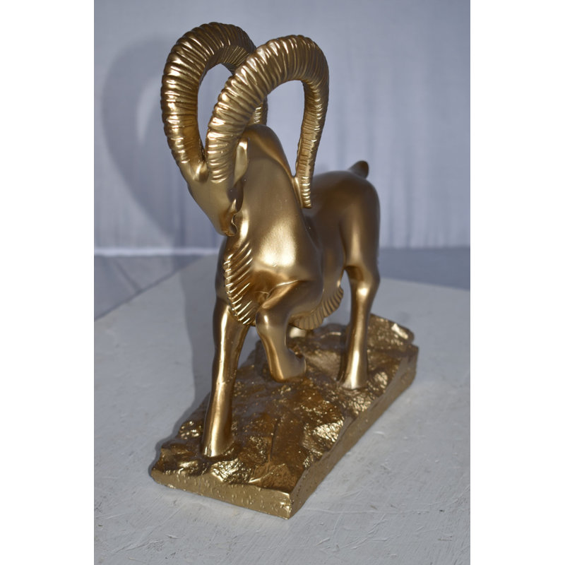 Royal Royal Gazelle Statue Made of Resin - Gold Size: 11" x 5" x 13"H