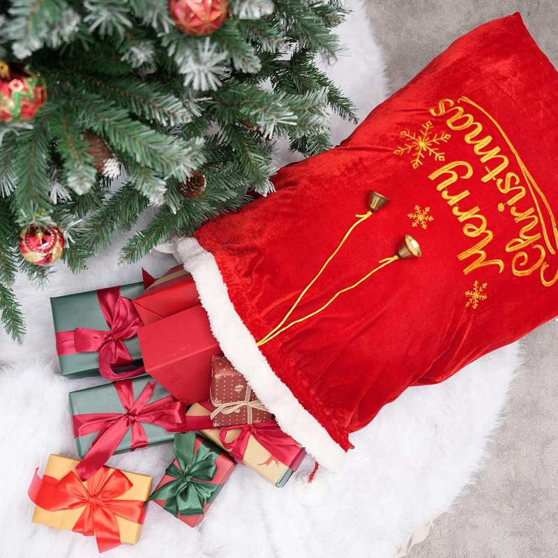 Sac cadeau du Père Noël - rouge et blanc
