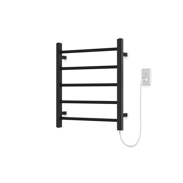Chauffe-serviettes Artton MR06560P-BK Ryton 26 "x 24" à brancher - noir, Noir, H 26 po x l 24 po x P 5,19 po