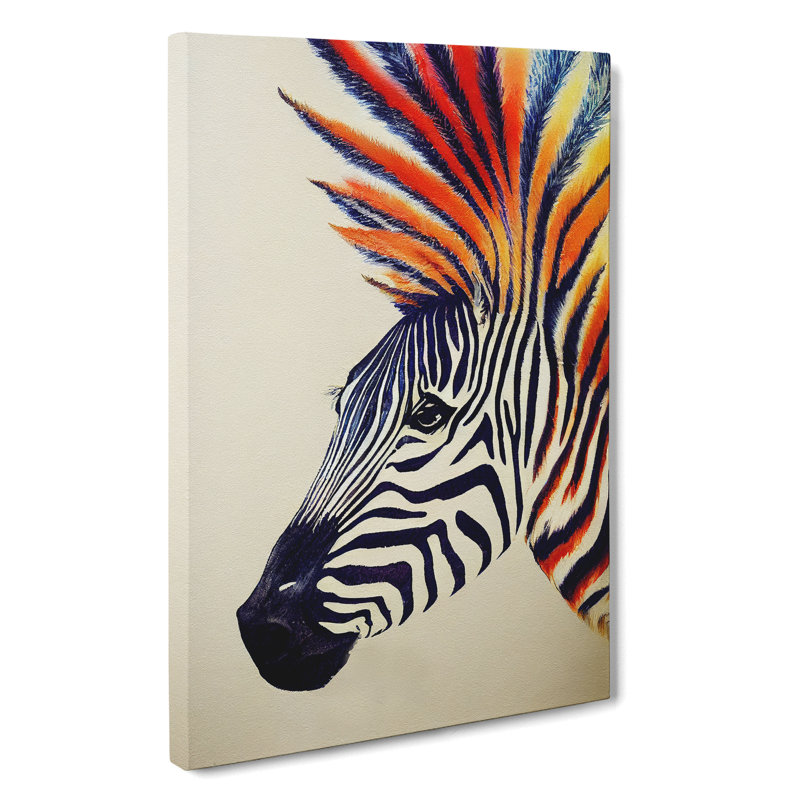 Punk Zebra - Wrapped Canvas, 76cm H x 50cm W