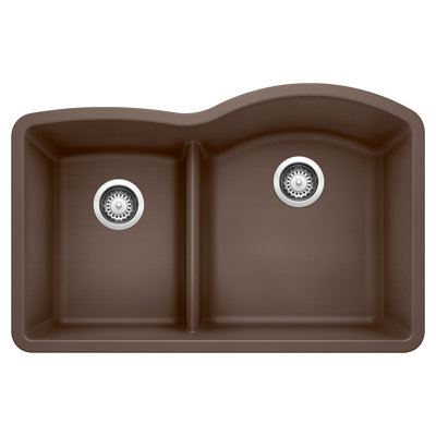 Diamond SILGRANIT 32" L x 21'' W Double Bowl Undermount Kitchen Sink