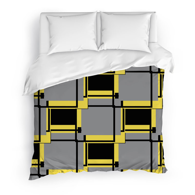 Luxury Polyester Twill Geometric Shapes Duvet Cover, King Duvet Cover + 2 Pillow Cases