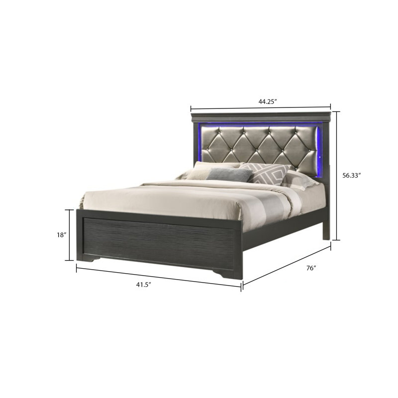 Mayodan Upholstered Standard Bed, Twin, Gray