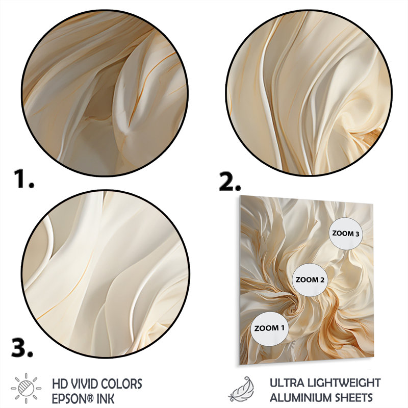 White And Gold Champagne Flow IV - Champagne Metal Wall Art, 40" H x 30" W x 1.5" D