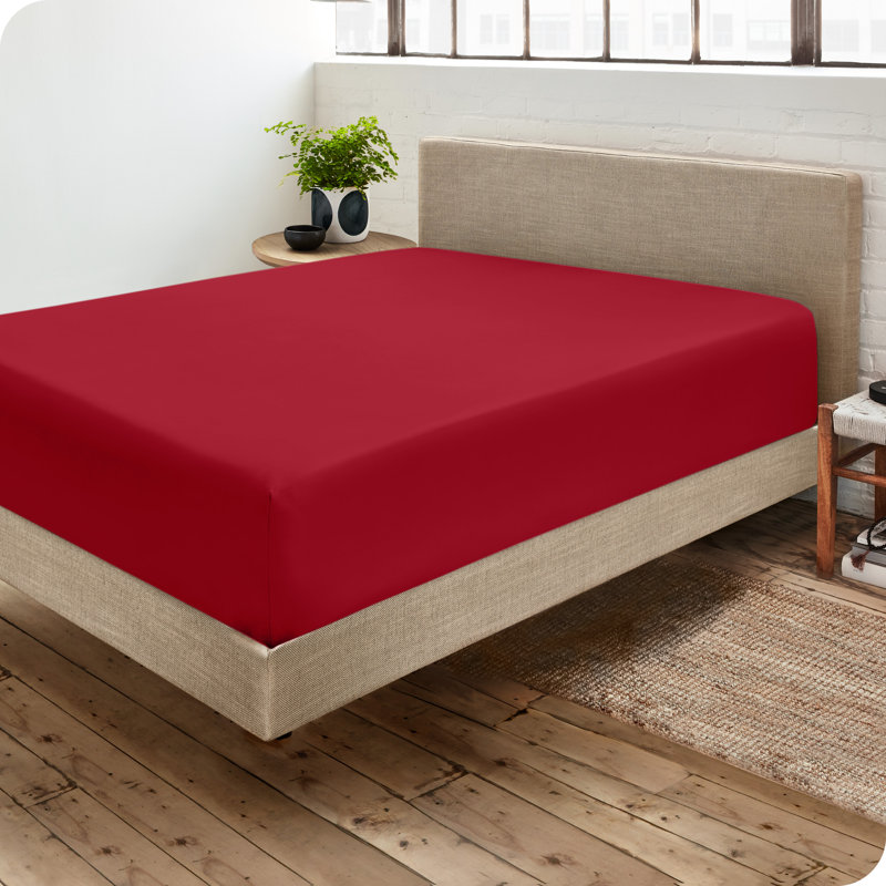 Microfiber Fitted Sheet, Twin XL Fitted Sheet, Red