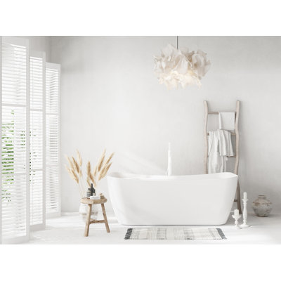 Dezra 66.94'' x 30.75'' Freestanding Soaking Bathtub