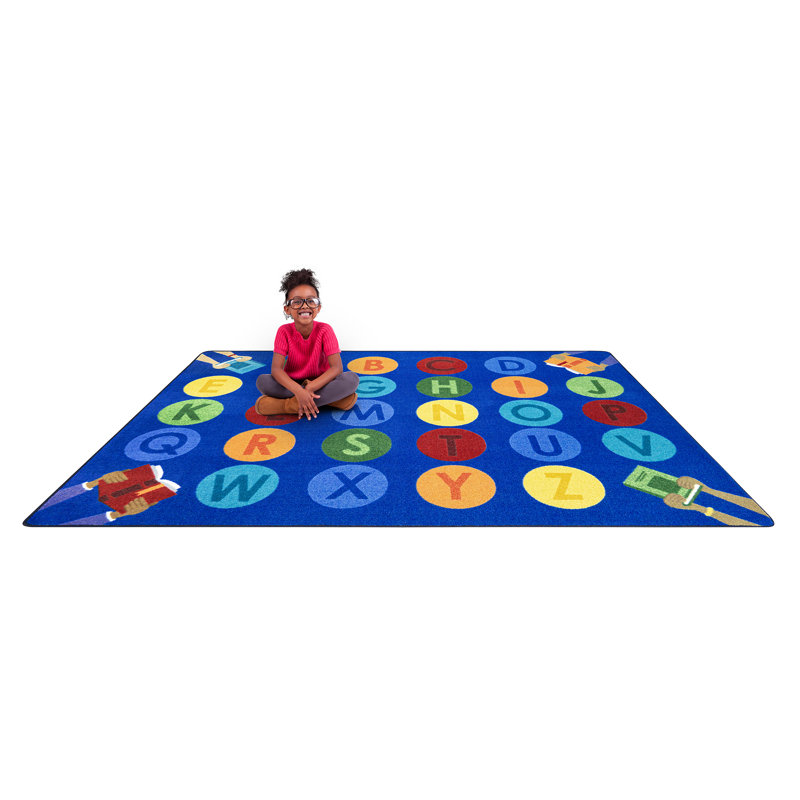 Tapis bleu de lecture de 7 pi 8 po x 10 pi 9 po, Bleu, Rectangle 129 po x 92 po