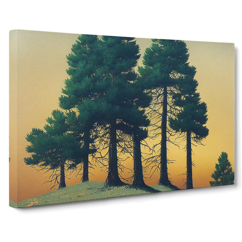 Flawless Pine Tree Forest - Wrapped Canvas Painting, 50cm H x 76cm W x 3cm D