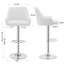 Ensemble de 2 tabourets de bar Aryelle, tabourets réglables à hauteur de comptoir avec dossier et accoudoirs, chaises de bar pivotantes modernes avec repose-pieds, tabourets de cuisine en polyuréthane revêtus d'îlot de cuisine, blanc-1058920763-1062141149