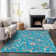 Machine Washable Indoor/Outdoor Chayden ACN1006 Teal Rug