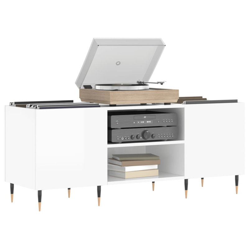 48cm H Media Cabinet, High Gloss White
