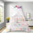 -Piece Full/Queen Bedding Sets, Soft Microfiber Pink Floral Garden