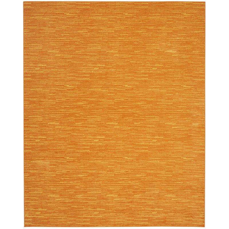 Tapis orange moderne bohème Yolonda, Rectangle de 10 pi x 14 pi