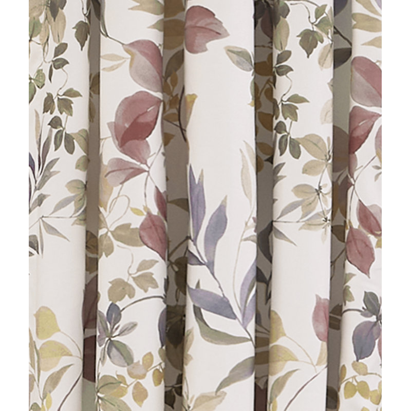 Rose Leaf Botanical Print Polyester Window Panel Set