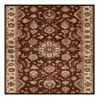 Machine Washable Persian Brown Area Rug
