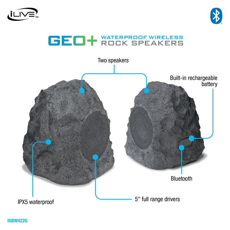 Geo+ IPX5 Waterproof Wireless Speaker Pair