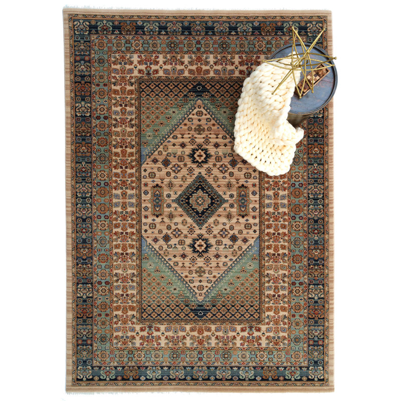 Lyshon Performance Wool Oriental Indoor Rug, Rectangle 5'3" x 7'10"
