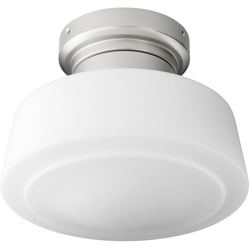 Ventilateur de plafond 1 lumière, Nickel satiné