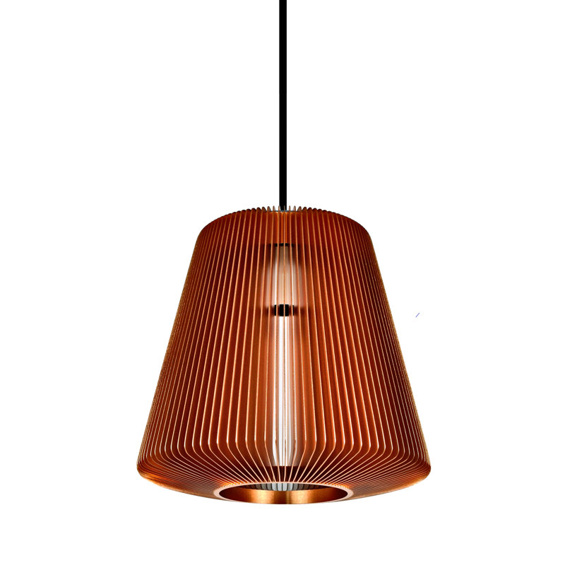 Grand luminaire suspendu Bramah, Cuivre, H 4,3 po x l 4,3 po x P 4,3 po