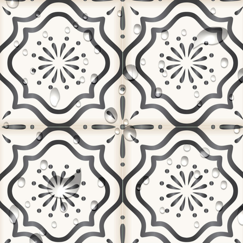 Carreau de mosaïque auto-adhésif en vinyle 7 po x 7 po, Noir