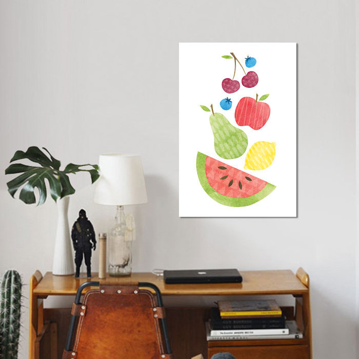 « funky fruit ii », impression sur toile, H 26 po x l 18 po x P 1,5 po, Toile tendue, Mat Color
