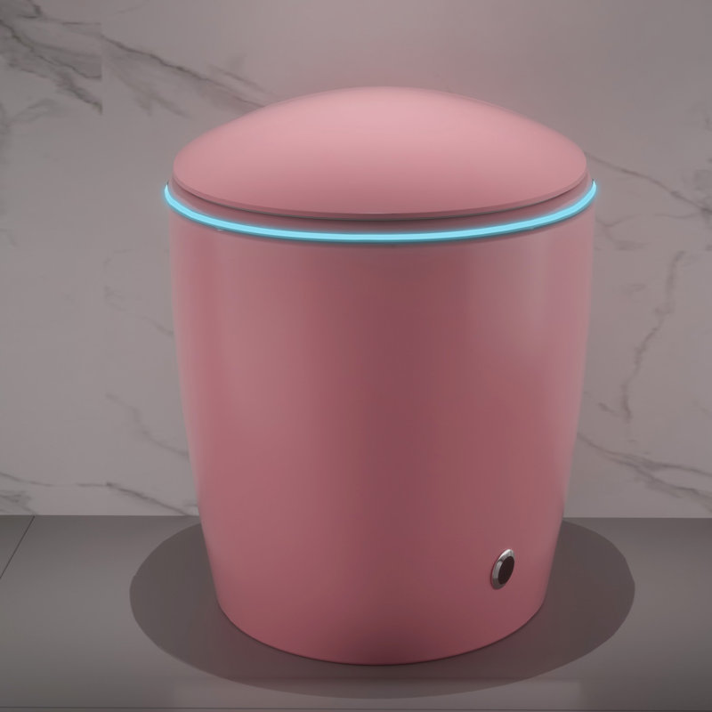 Bathroom Smart Toilet, Auto Close Lid, Battery Flushing, Move Wash, Self, Pink Toilet Intelligent One Piece Open Foot Sensor, Multiple Wash Modes,