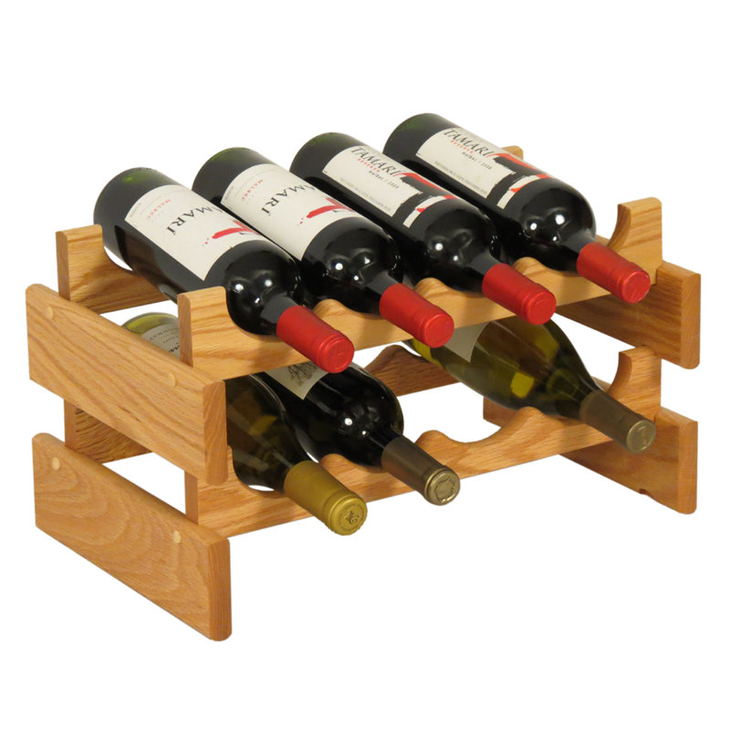 Support à vin de table Geis, Chêne clair, H 9,87 po x l 17,62 po x P 10,75 po