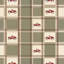 Papier peint vintage à carreaux crème et vert sauge, motif de voitures de course-1022136080