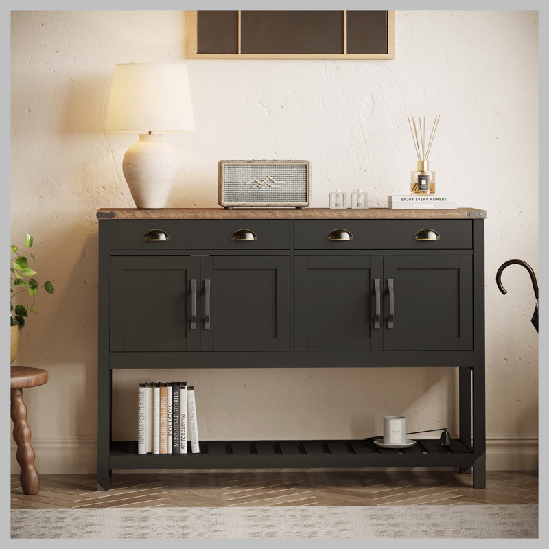 Console de rangement 47 po Modern Farmhouse, Blanc