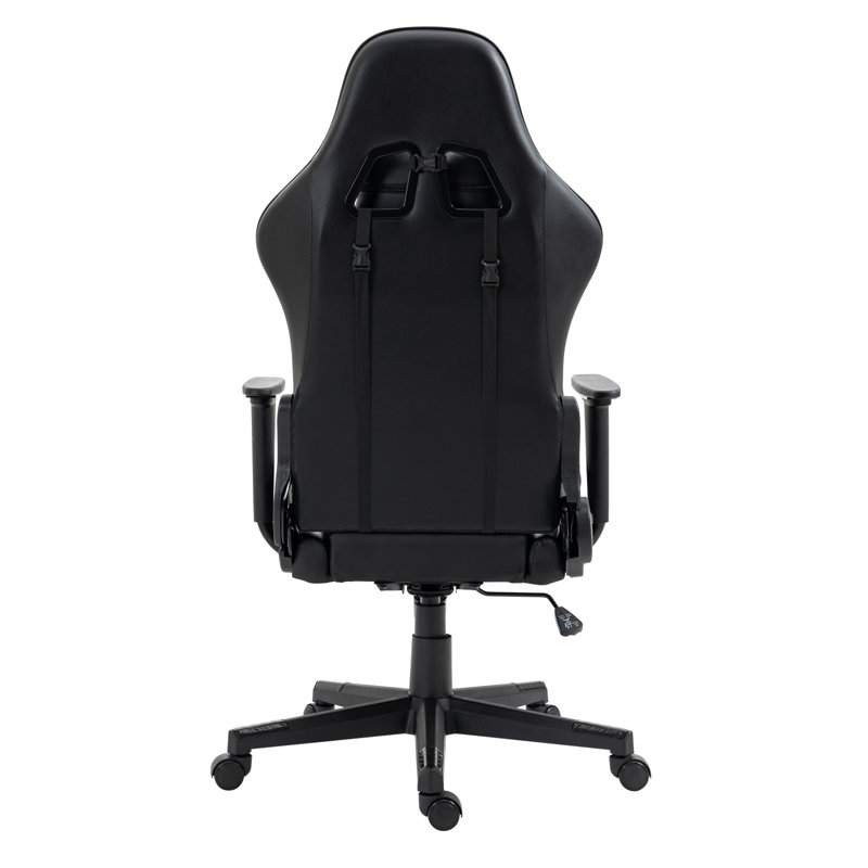 Inbox Zero Gaming Chair With Zodiac Star Sign Poker Crown Adjustable Reclining Ergonomic Swiveling PC & Racing Game Chair in Black