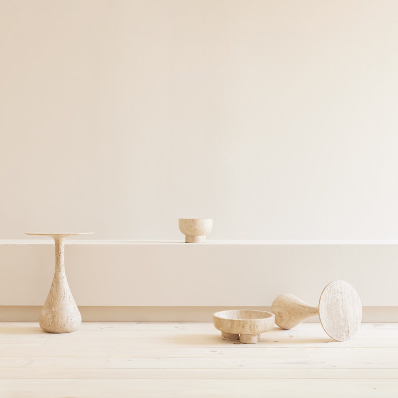 Stone End Table, 18" H x 12" W x 12" D