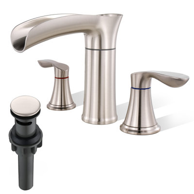 Widespread 2-Handle Bathroom Faucet With Drain Assembly