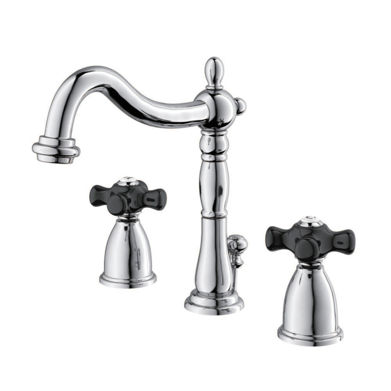 Robinet de salle de bain espacé à deux poignées à 3 poignées avec bonde escamotable Kingston Brass Duchess, Chrome