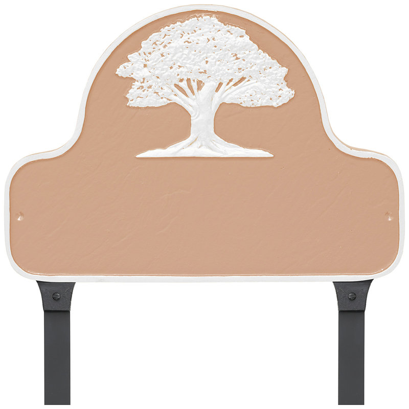 Plaque d'adresse sur 1 ligne, Taupe / Blanc, Oui