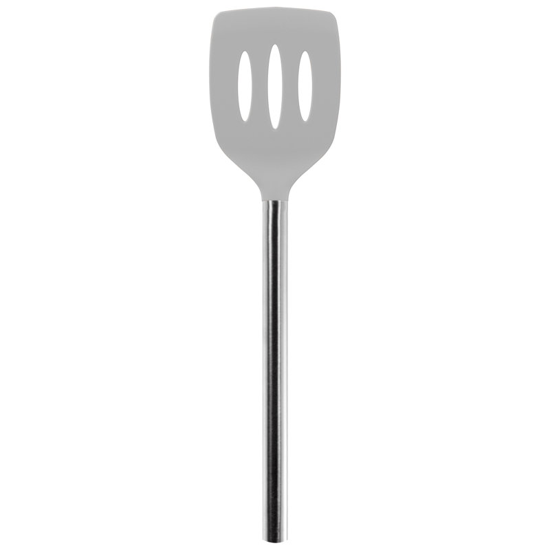Slotted Turner With Stainless Steel Handle, Oyster Gray
