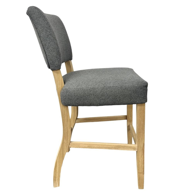 Fabric Bar Stool, Grey / Grey, Grey