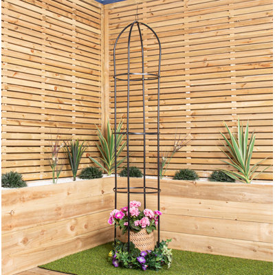 Gillian 1.9M Metal Garden Patio Obelisk Trellis For Climbing Plants
