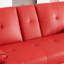 Canapé-lit pliant double en cuir rouge 67 pouces avec table basse pour bureau-720871190