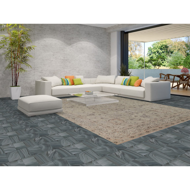 Tapis traditionnel délavé discret 9 x 12