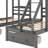 Gray Triple Bunk Bed With Drawer Functionality And Efficient Design - Solid Pine , Space Saving For Bedrooms Practical Made, User-