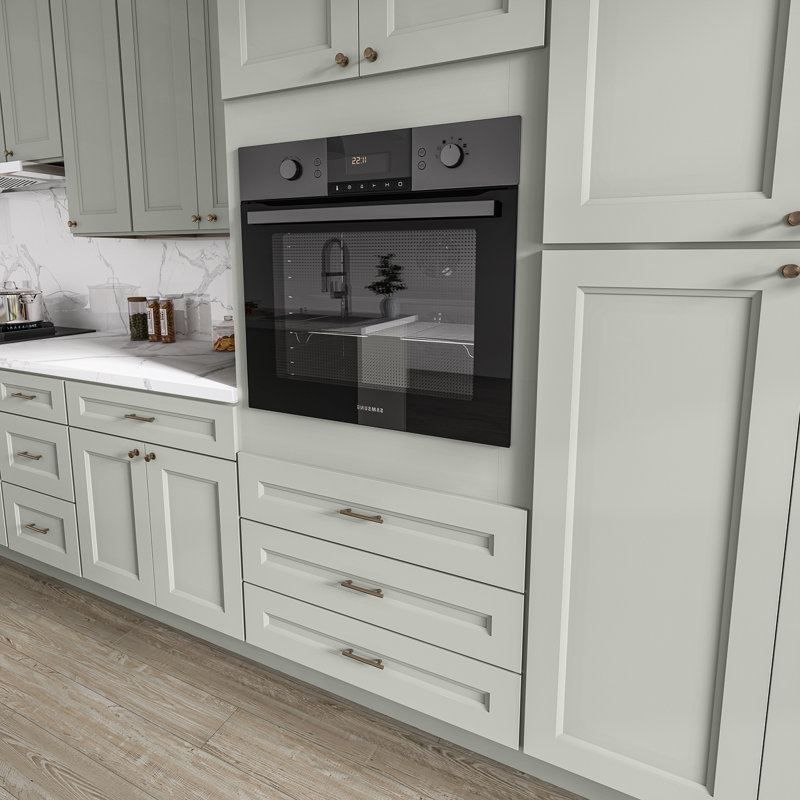 Armoire de cuisine en bois massif prête à assembler, Double shaker Laguna Grey