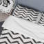 Chevron horizontal noir - ensemble de housse de couette abstrait - microfibre de polyester-1438452401