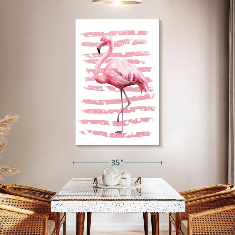 Flamant rose rayé