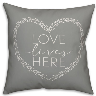 Love Lives Here Throw Pillow