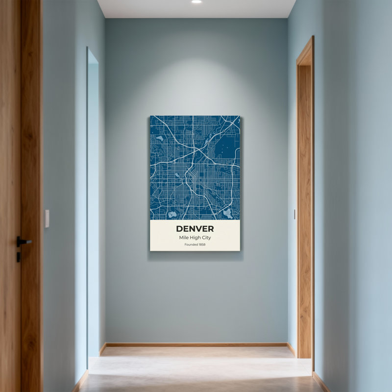 Scénario et paysages urbains, impression de carte de la ville de Denver, H 18 po x l 12 po