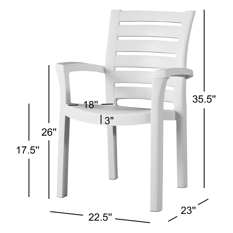 Chaise de patio empilable Isabell, Teck