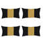 Ensemble de 4 housses de coussin lombaires noires et jaunes-111408064
