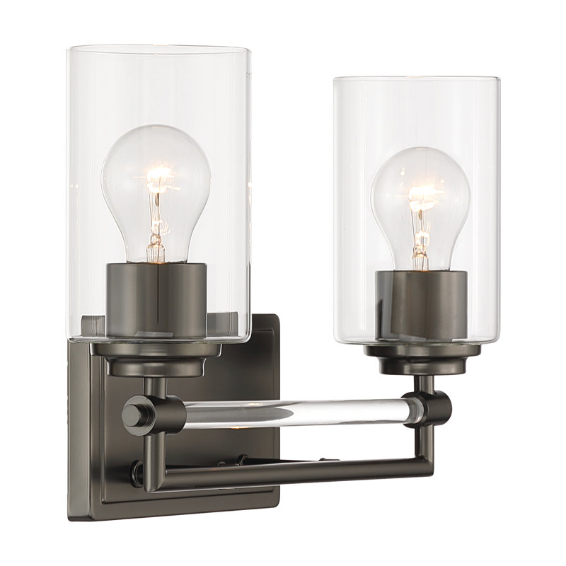 Meuble-lavabo à 2 lumières de 15,75 po de largeur Binsly, Gunmetal