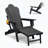 Folding HDPE Adirondack Chair with Retractable Ottoman (Black)-476910860